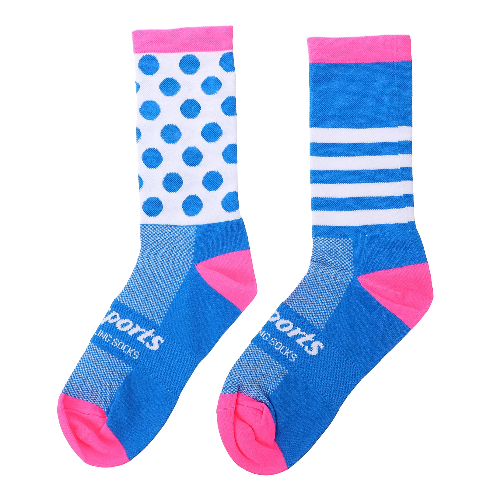 

1Pair Breathable Running Socks Nylon Mid-Stocking Bright Color Sports Socks for Cycling Fitness Training Office Travel