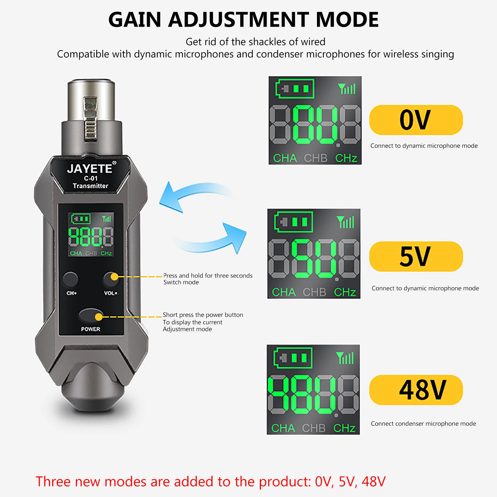 جهاز إرسال واستقبال XLR لاسلكي للميكروفون الديناميكي ، جهاز مزج الصوت ، نظام PA جهاز إرسال XLR لاسلكي قابل لإعادة الشحن