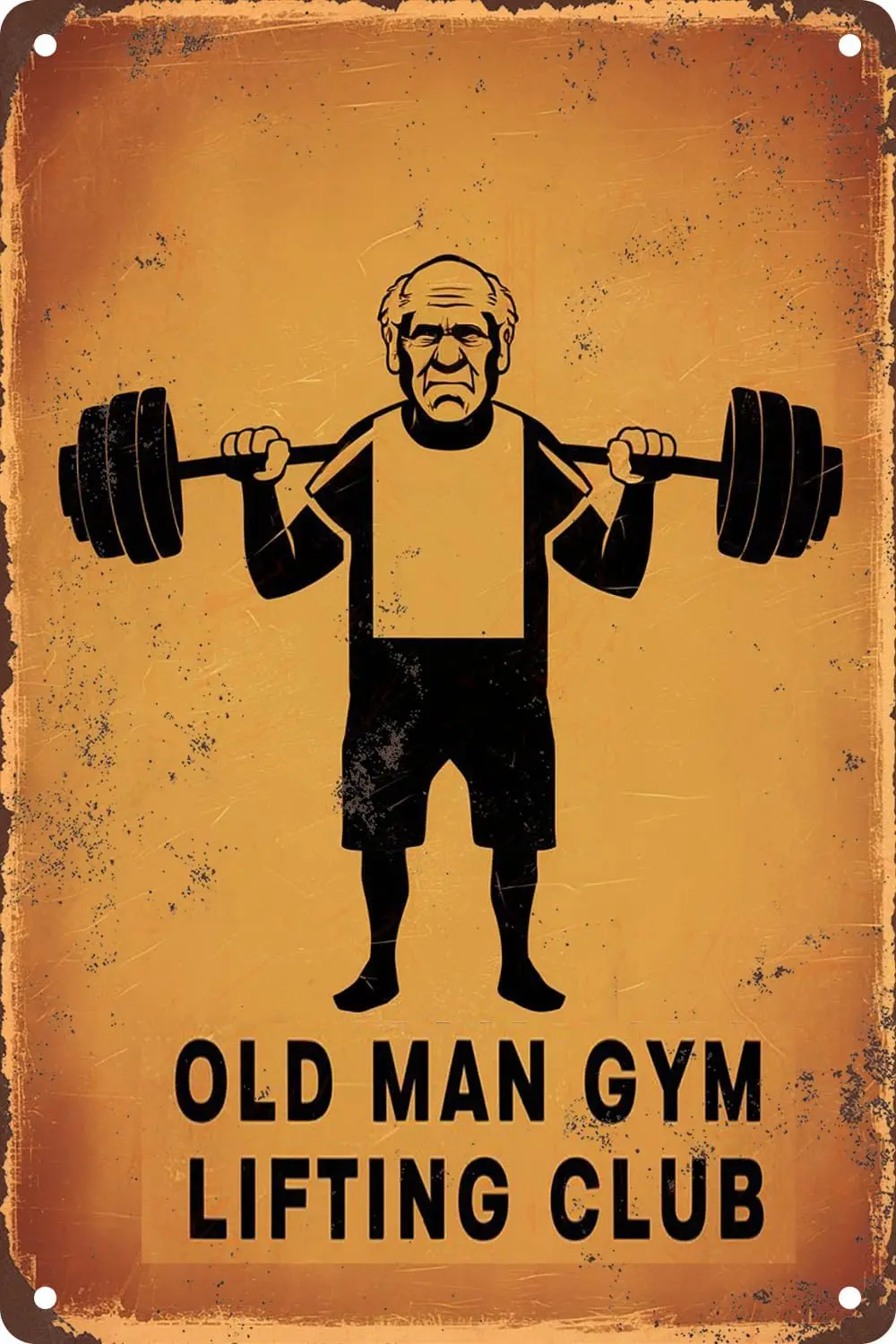 Vintage Old Man Gym Metal Tin Sign Weightlifting Signs For Home Gym Man Weightlifting Sign Home Art Decor