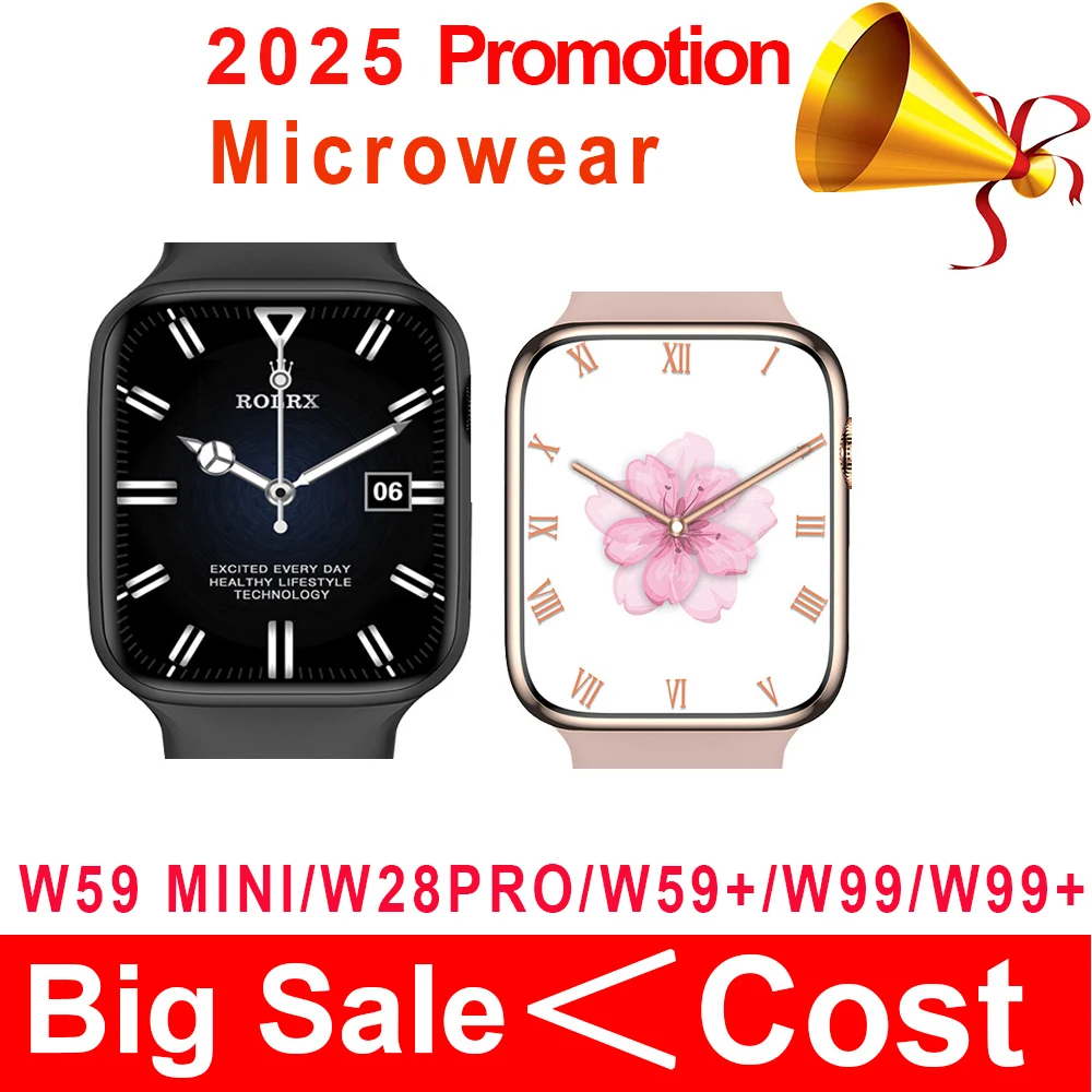 

Original Microwear Smart Watch W28 pro W59 W59 MINI W99 W99+ W29S Watch X mini BT Call NFC Health Minitor Sport Smartwatch Men