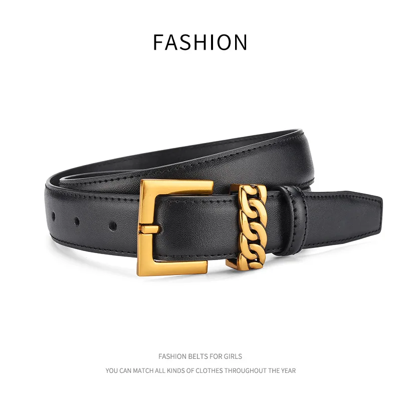 Luxurious Belt for Women's Advanced Feel Soft and Fashionable Versatile Genuine Leather Needle Buckle Belt Decorative Jeans Belt