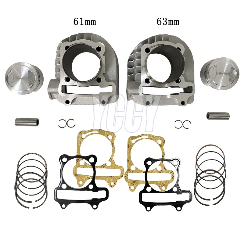 61MM 62.5MM 63MM 150-250cc Motorcycle Engine Cylinder Kit Piston Rings Gasket For GY6 ATV200 GY6200 WY200 KY6 170cc 180cc 200cc