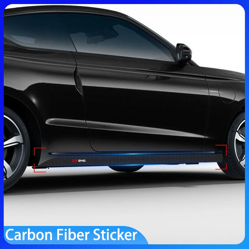 

2PCs Car Door Side Skirt Car Body Decal Carbon Fiber Art Stickers for BYD F3 F0 S6 S7 E5 E6 M6 G3 Car Decoration Accessories