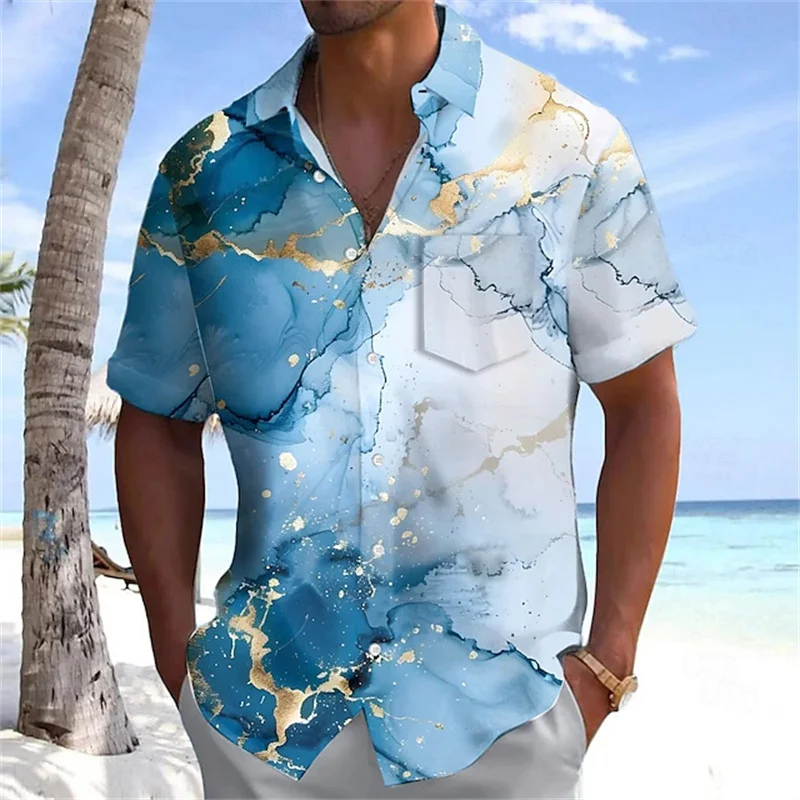 

Men's shirt 3D printing Hawaiian shirt, summer fashion casual daily short sleeve loose large size clothing, high quality fabric