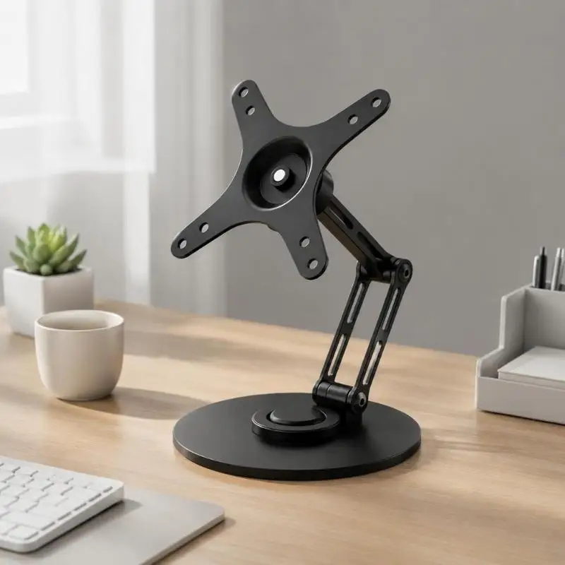 Articulated Desktop Monitor Stand for Flexible Viewing Positions, with Folding Structure, Mounting Plate with Several 896C
