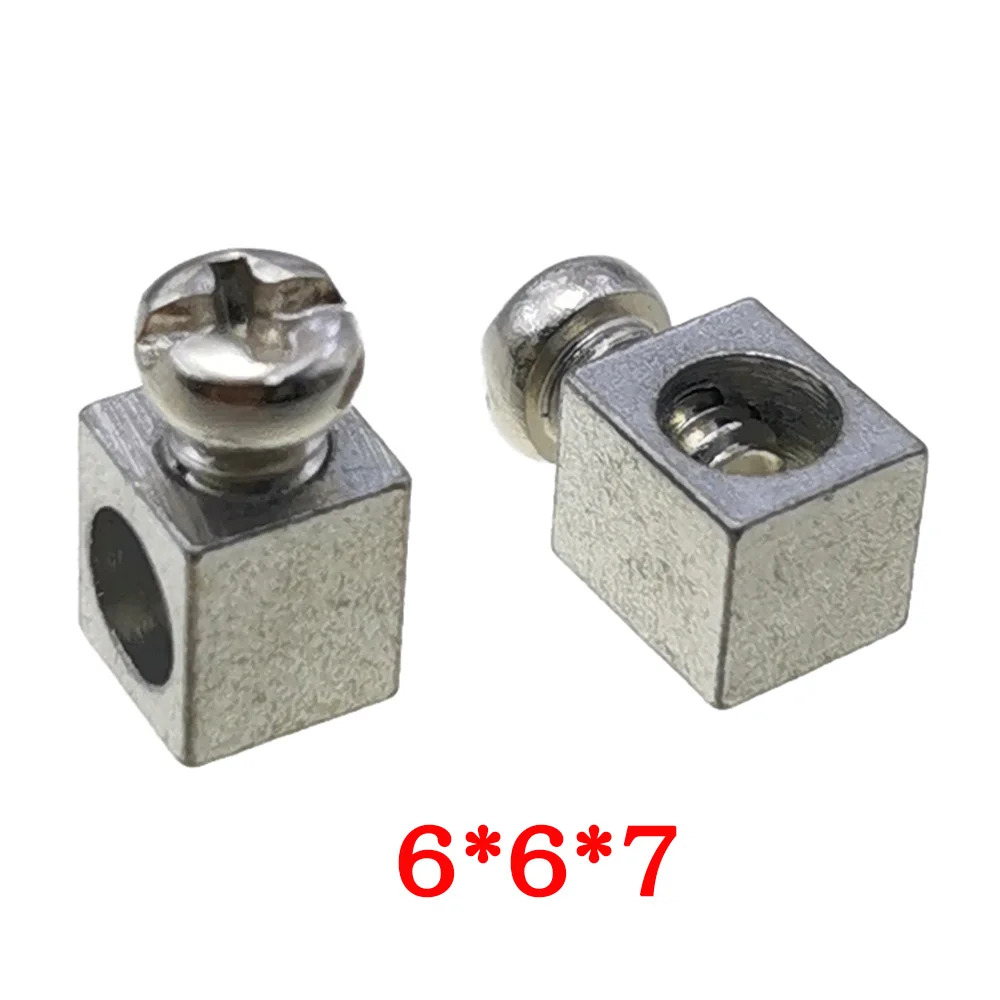 Bloco terminal de cobre quadrado pcb, 50 peças, led, substrato de alumínio, smd, cabo de cobre plano, conector de bloco de terminais de conexão 6*6*7