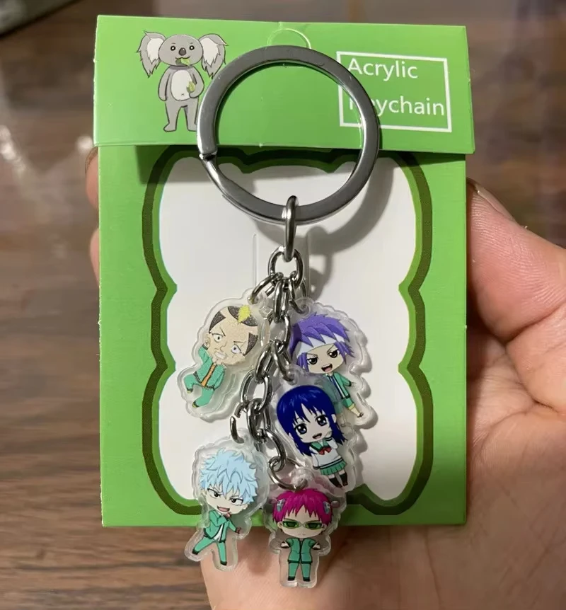 The Disastrous Life of Saiki K Acrylic Keychain Multi‑Charms Key Ring Bag Pendant Anime Fans Collectible Gift