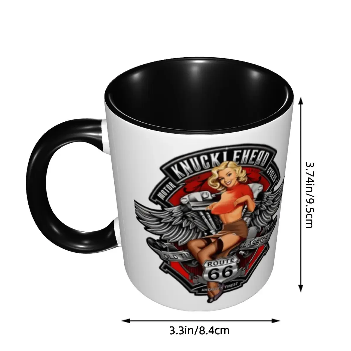 Route 66 Pin Up Rockabilly Mug Customized Coffee Ceramic Mug Creative Present