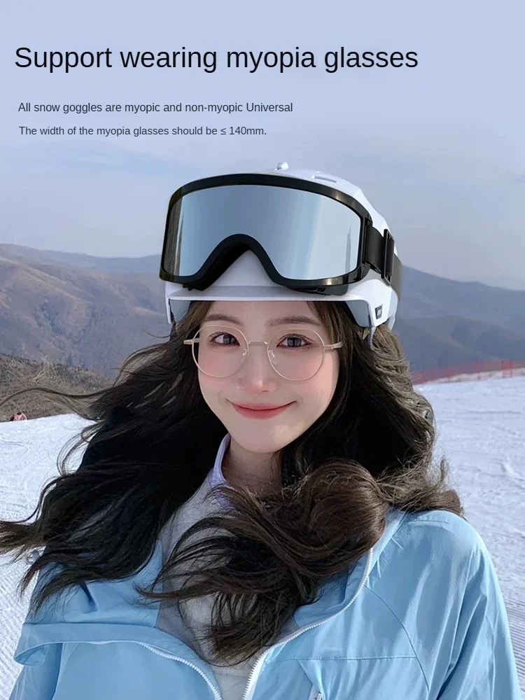 Gafas de esquí para mujer con gafas de alta definición a prueba de viento antivaho protección UV para adultos