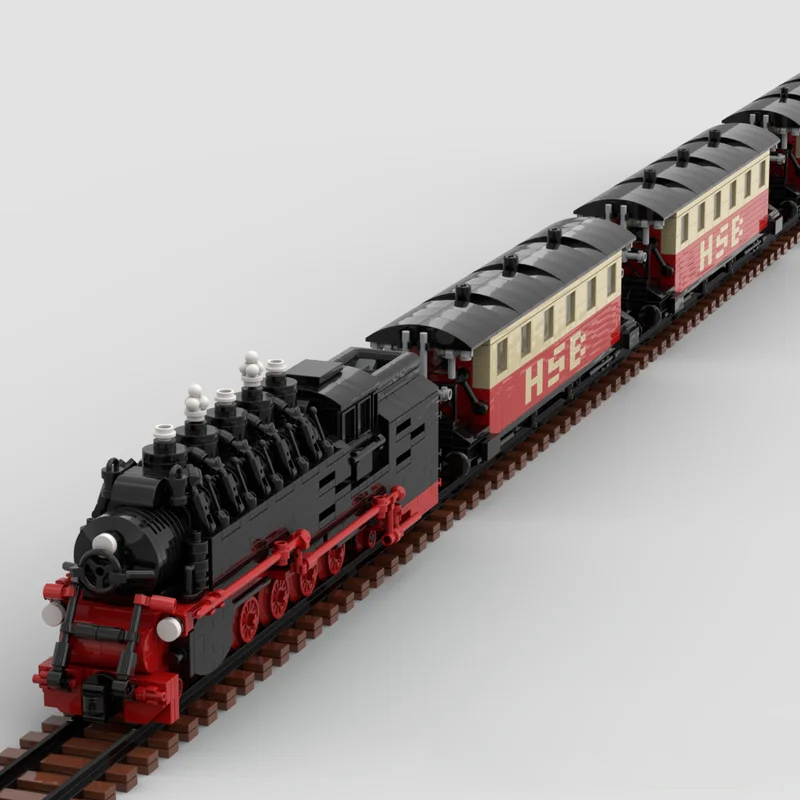 742pcs Moc Schmalspurbahn Harzer Steam Locomotive Train Model Building Block Children's Assembly Toy Boy Adult Birthday Gifts