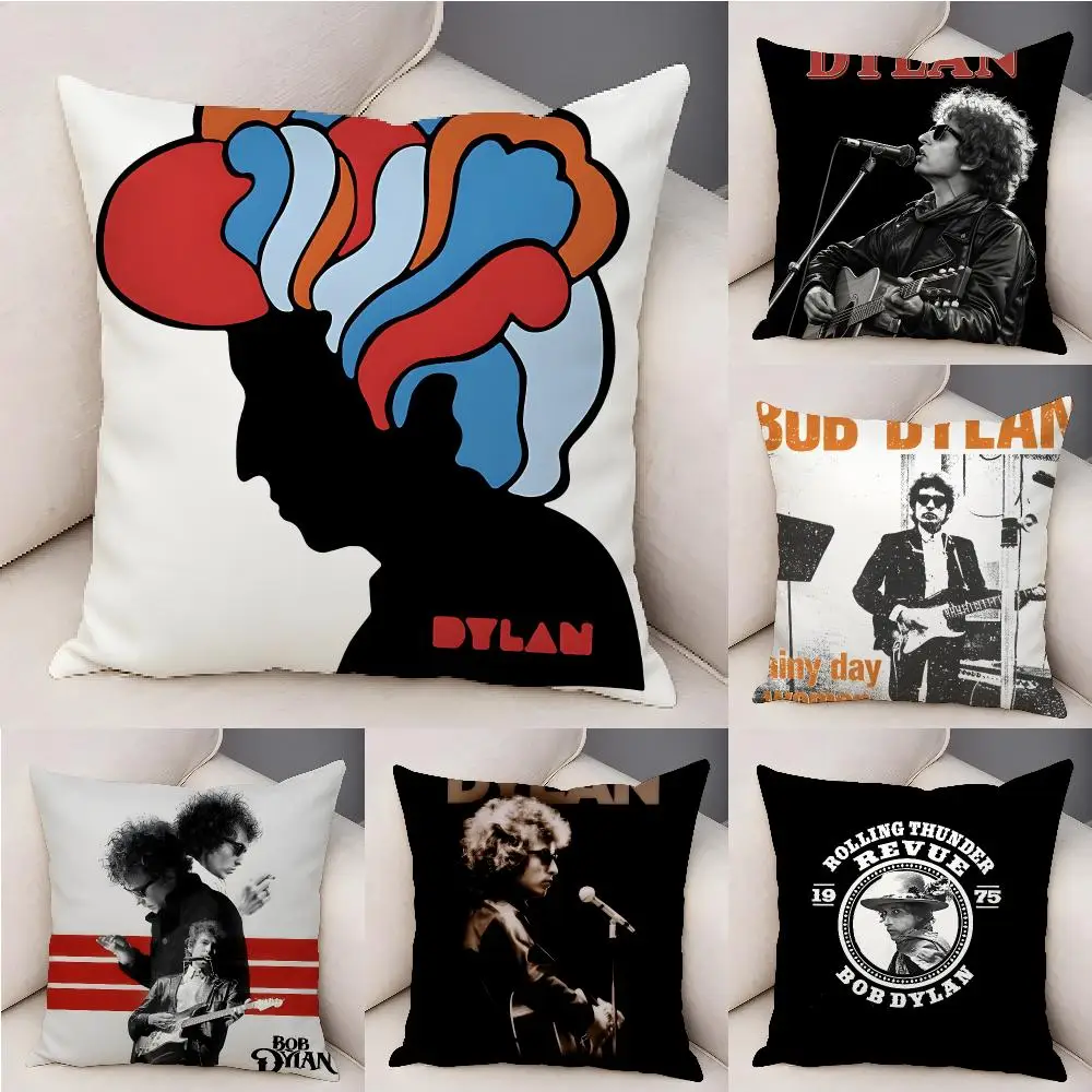 Hot American Singer B-Bob D-Dylan Cushion Cover Plush Decorative Pillow Case With Hidden Zipper Fashion Room Decor For Home