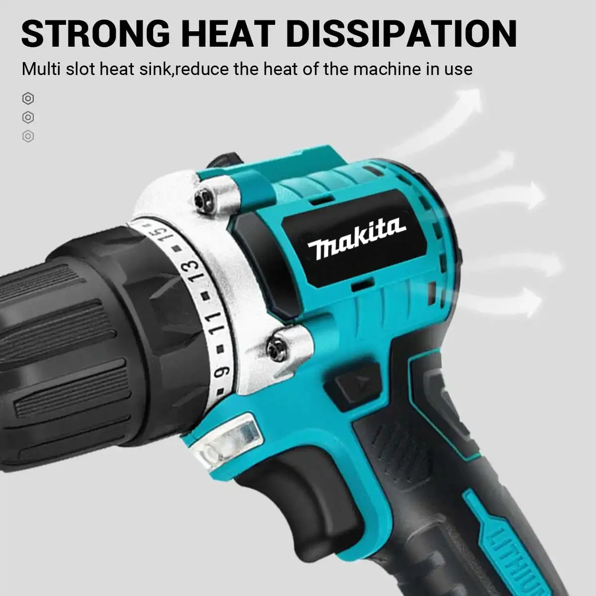 Makita 10mm trapano a batteria senza spazzole trapano elettrico a mano cacciavite 2 velocità 23 impostazione della coppia per utensile elettrico a