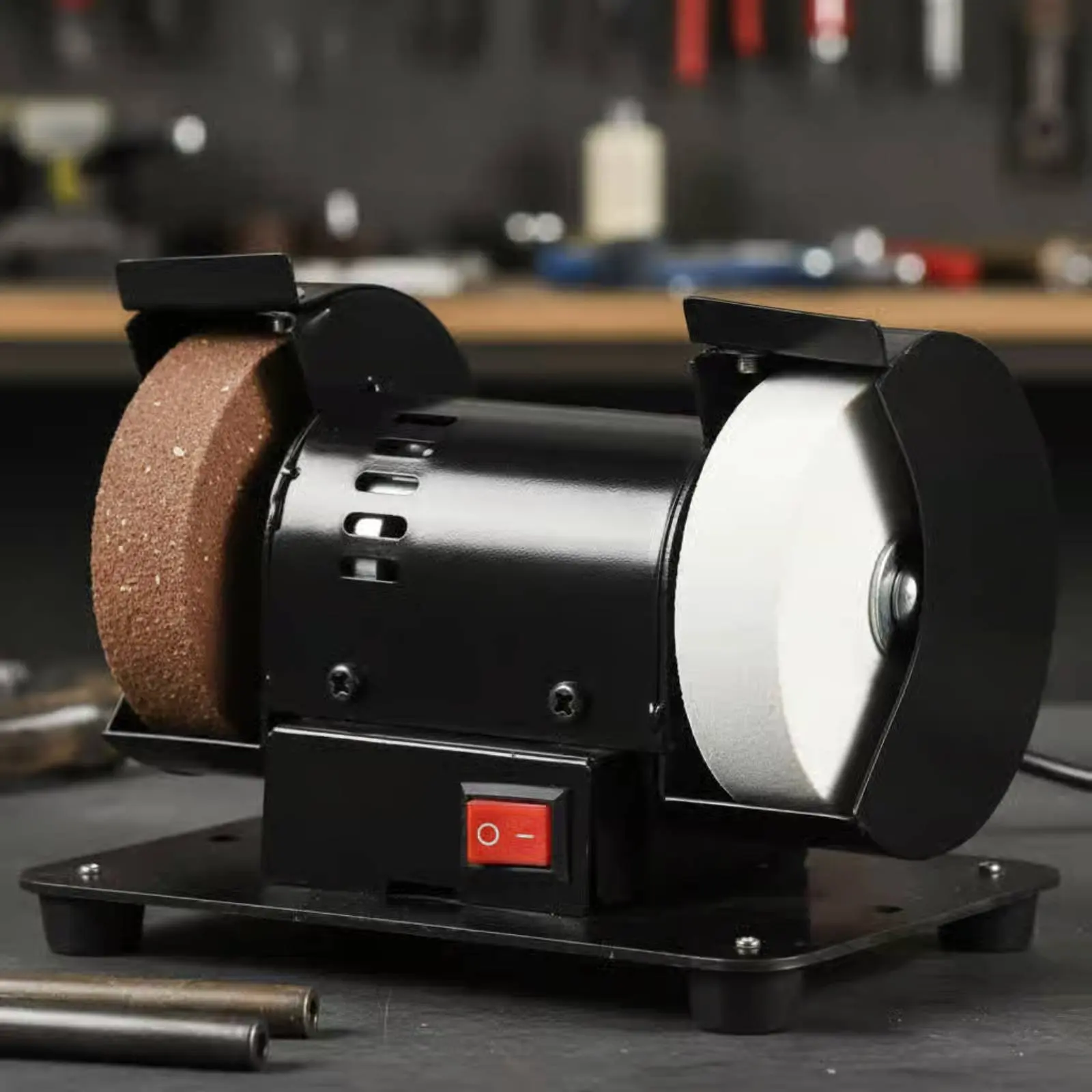 Covered Bench Grinder Shielded Covers Dual Wheel Grinder Double Grinding Wheel Grinder Electric Powered Power Tool