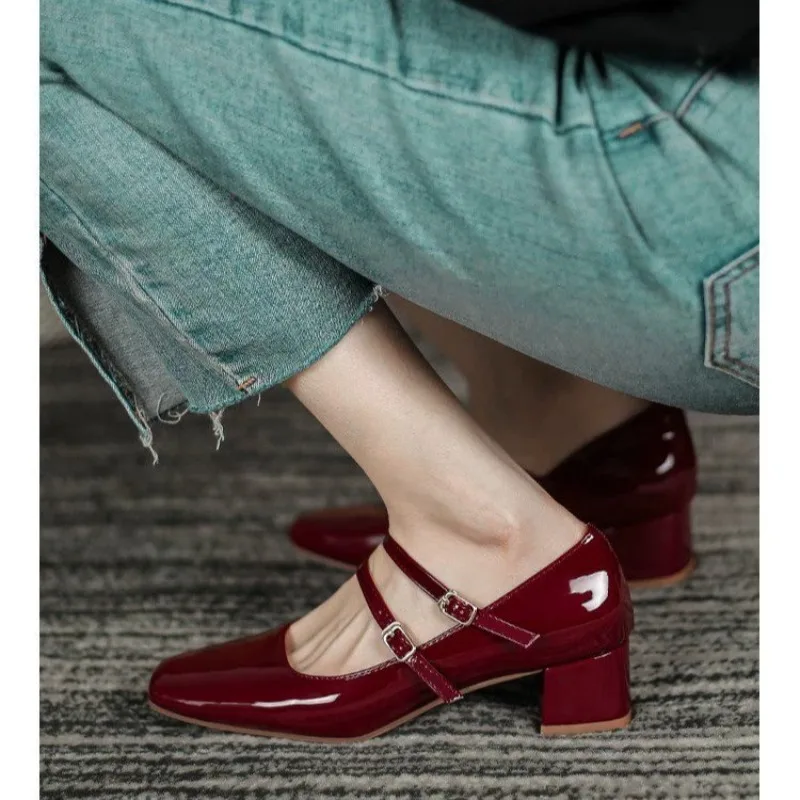 Women Pumps Spring Autumn Fashion Quality Women Shoes Low Heel Square Square Toe Comfortable Sexy Heels Women Zapatos De Mujer