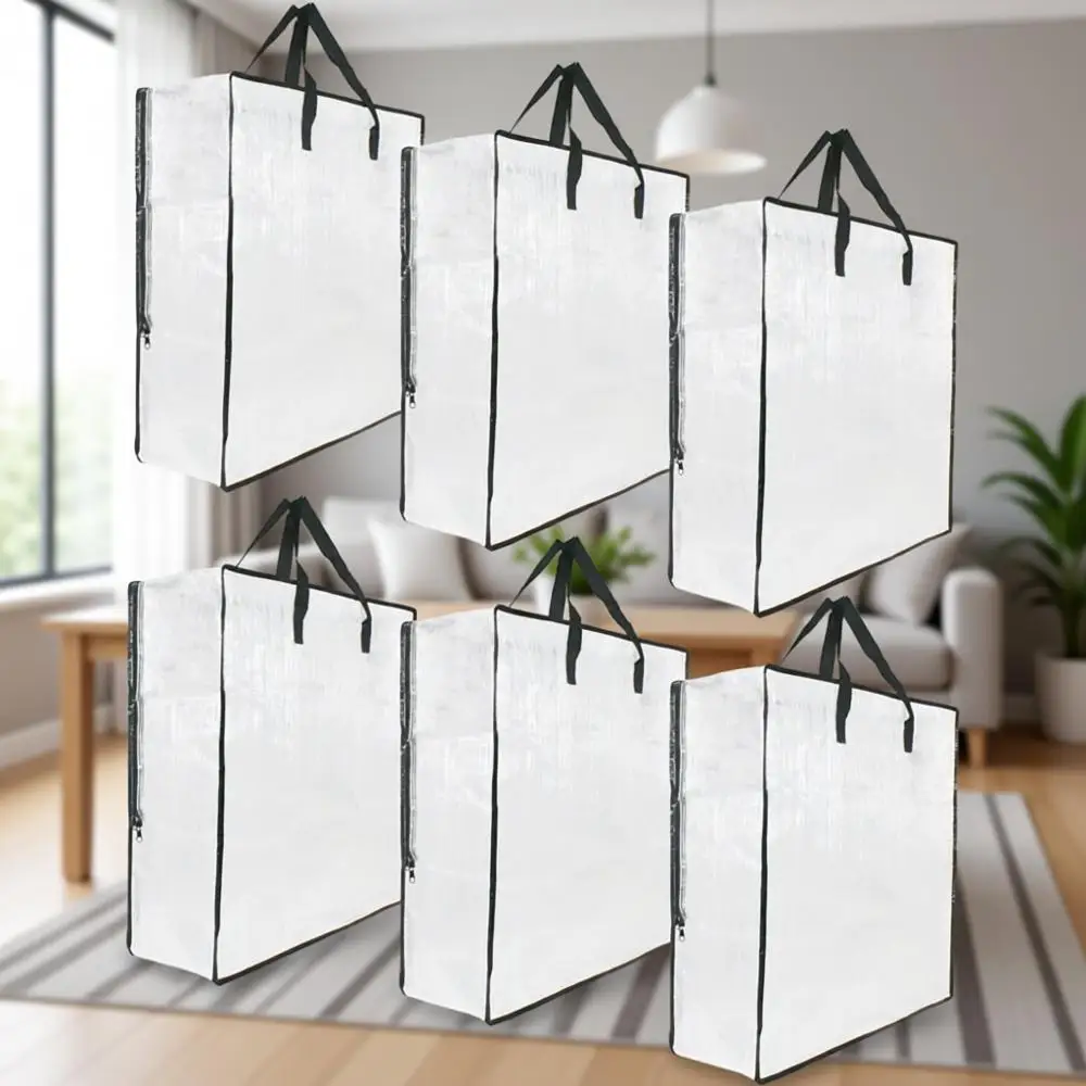 

Набор из 6 сумок для хранения на молнии с ручками, идеально подходящих для одеял, хранения в шкафах, переезда, использования в колледжах и организации пространства под кроватью.