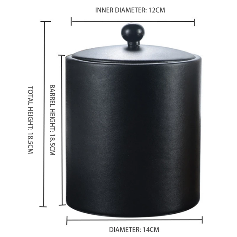 Ice bucket 1.3L Stainless Steel Ice Bucket Leather Ice Bucket European Style Wine Red Wine Bar KTV Supplies Champagne Bucket, A