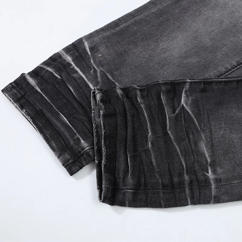 Street Fashion Designer Men Jeans High Quality Retro Gray Stretch Skinny Fit Ripped Jeans Men Y2K Brand Vintage Denim Pants - Image 5