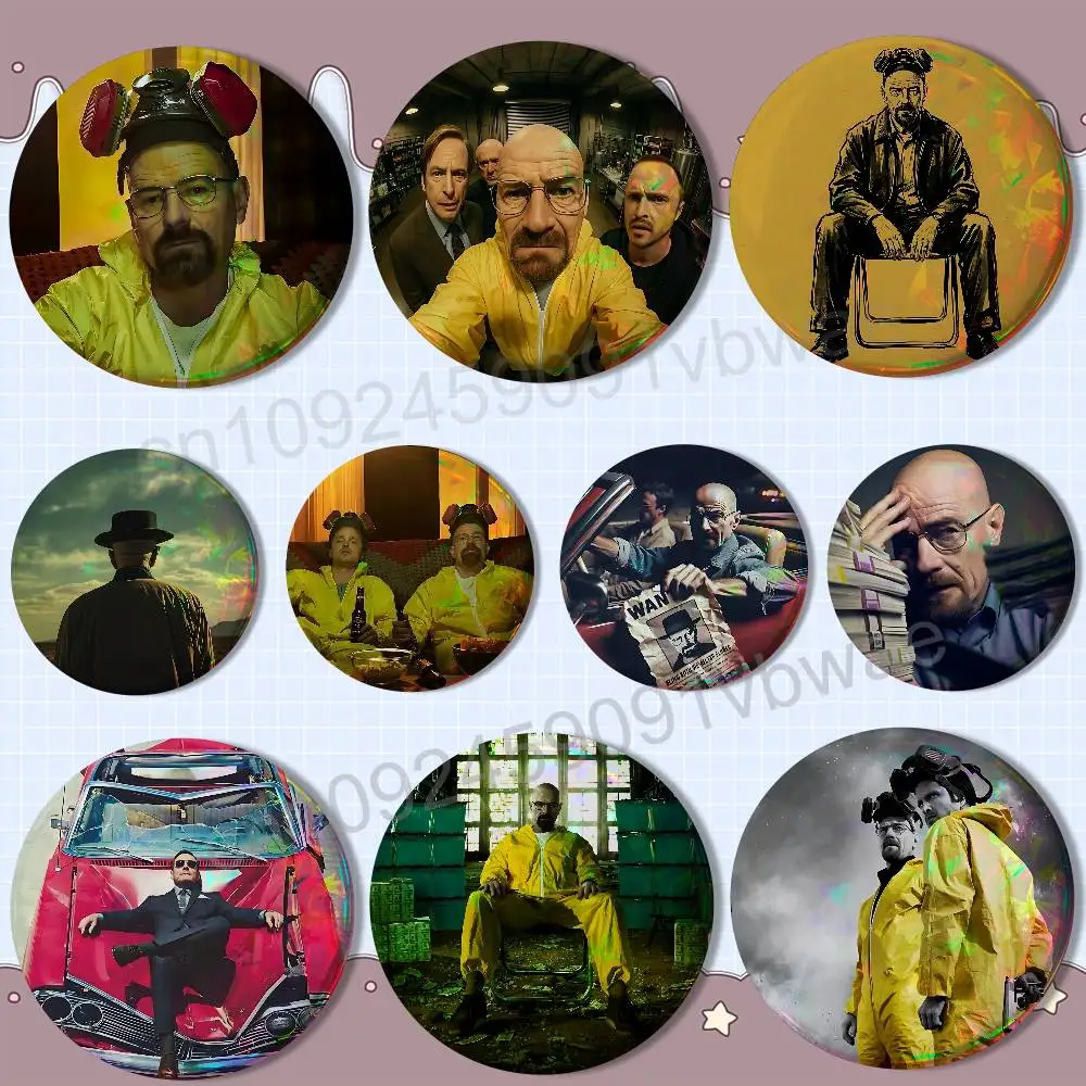Best Actor Breaking Bad Bryan Cranston Creative Round Badge Button Pin Bag Decor Fans Collection Friends Gift Brooch