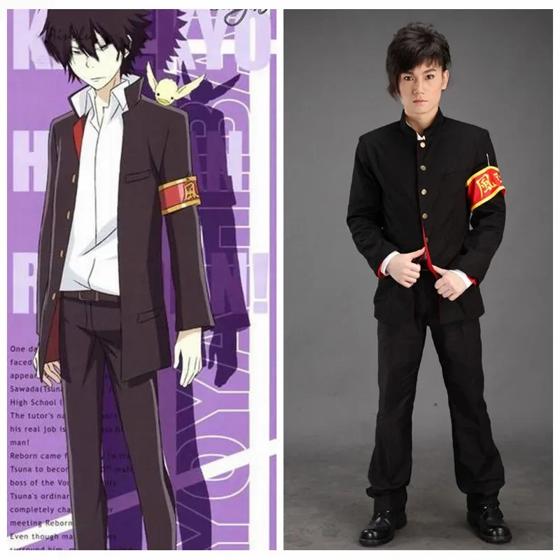 

Ainclu FreeShipping Adult Kid Katekyo Hitman Reborn Hibari Kyoya 1st Anime Cosplay Brand Costumes Customize for plus size adults