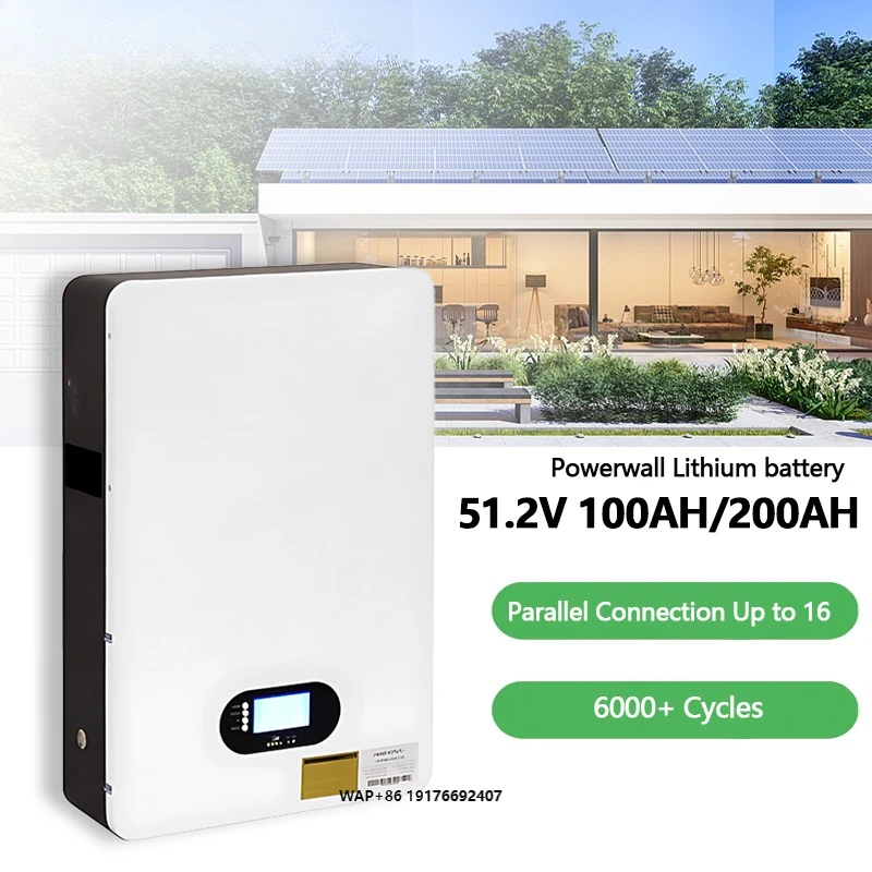 Lithium 48V 51.2V 100Ah 200Ah Deep Cycle Lifepo4 Battery Wall Mounted Support Customization Powerwall for Home Energy Storage