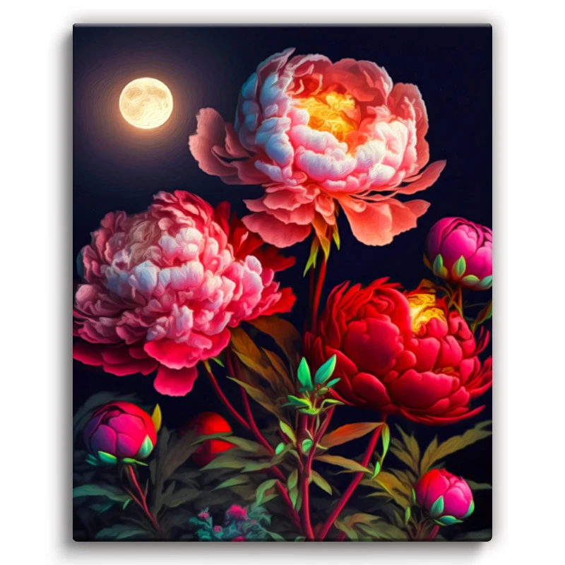 

SDOYUNO Painting By Numbers Picture By Numbers 40X50 With Frame Red Peony Flower Picture Drawing Painting Wall Art Decor