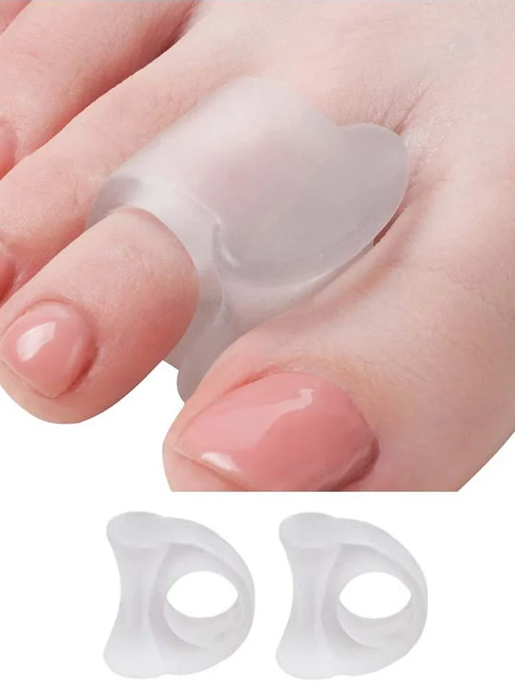 1pair Foottoe Corrector Ring Unisex Transparent Overlap Toe Correction Cushion Soft Comfortabl Washable Reusable Foot Care Tools