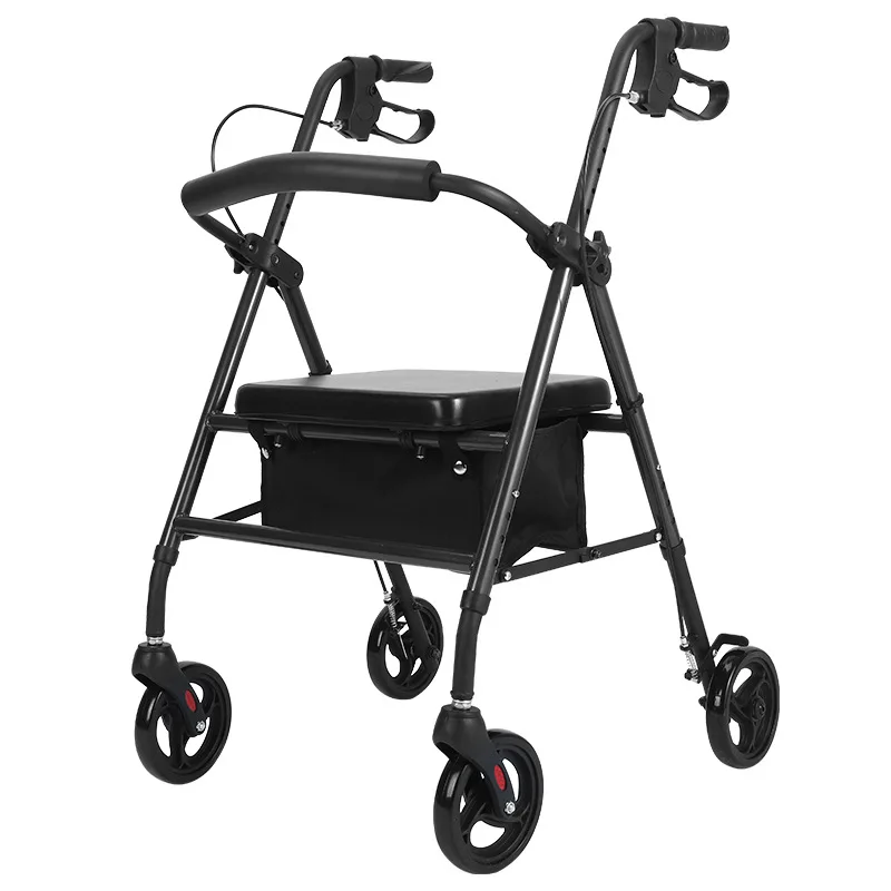 Booster Pushable and sitting walker with brakes Walker for the elderly