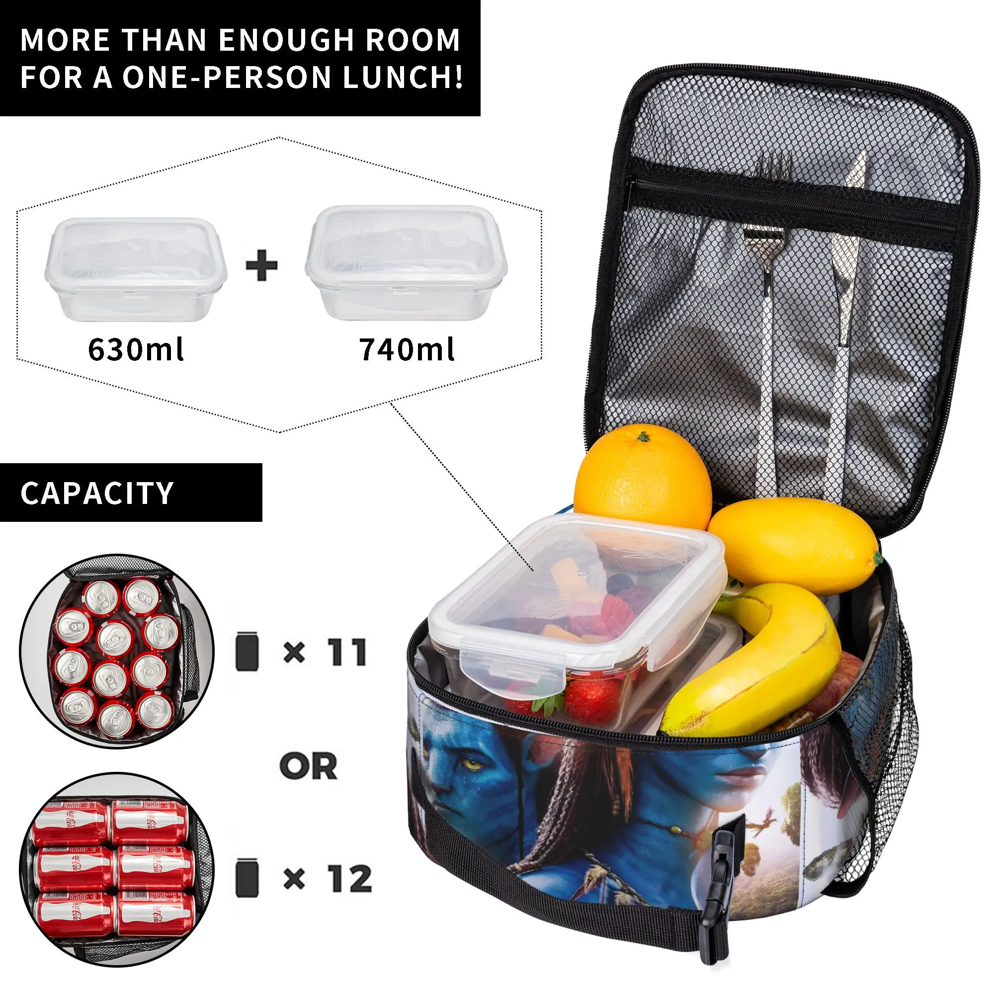 Avatars The Way of Water Thermal Insulated Lunch Bags for Work  Portable Food Bag Thermal Cooler Lunch Box - view 3