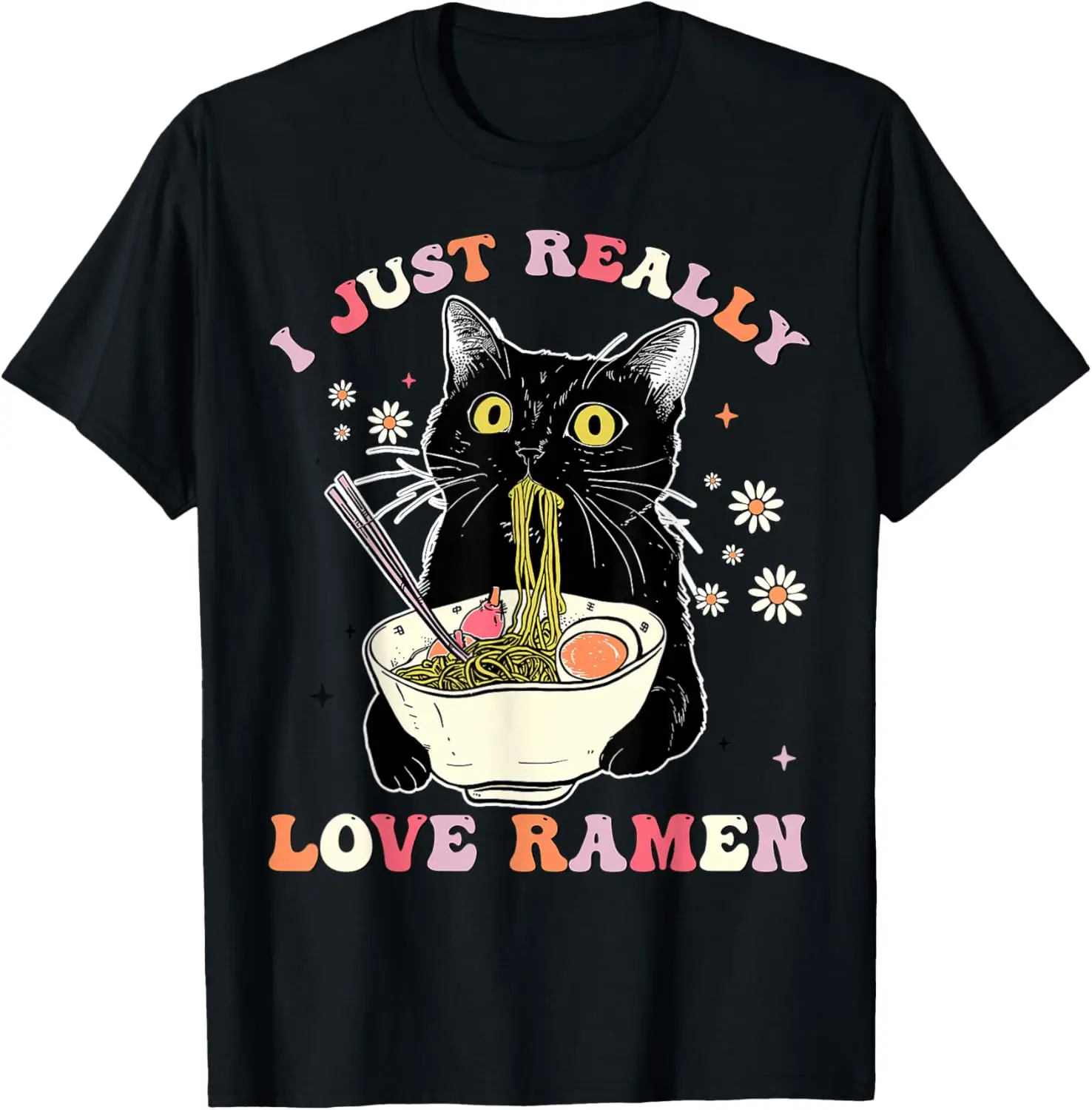 

Ramen Cat Anime Kawaii Clothes Otaku Clothing Manga T-Shirt