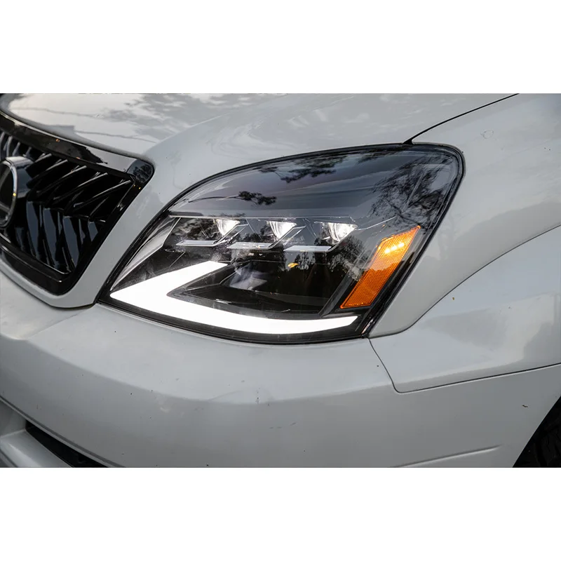 سيارة LED المصابيح الأمامية لكزس GX470 2003-2009 كامل Led رئيس مصباح إشارة ديناميكية الضوء الأمامي