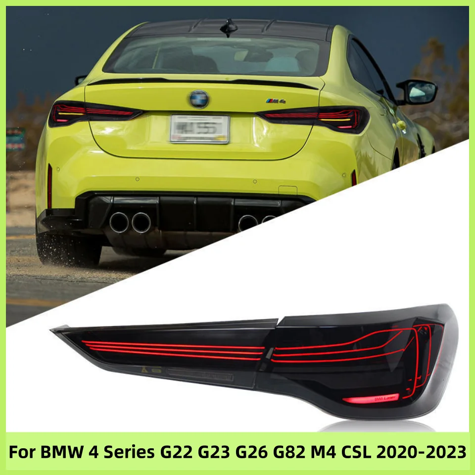 

Для BMW 4-й серии G22 G23 G26 G82 2020-2023 задний фонарь в сборе M4 CSL световые направляющие светодиодные ходовые огни стоп-сигналы поворота