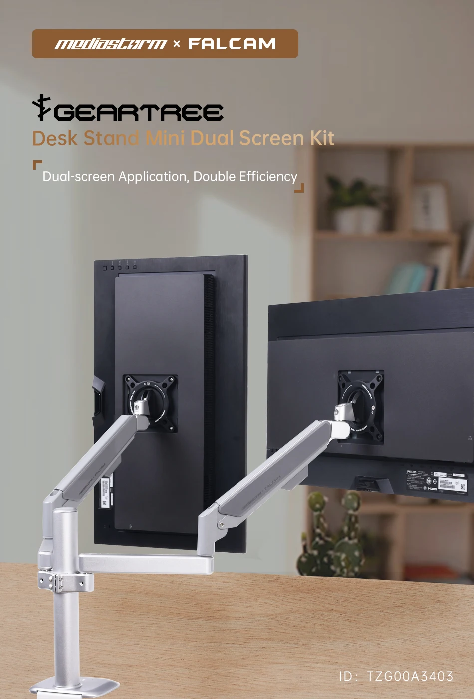 FALCAM GEARTREE Suporte de mesa Mini kit de tela dupla TZG00A3403 Acessórios para fotografia