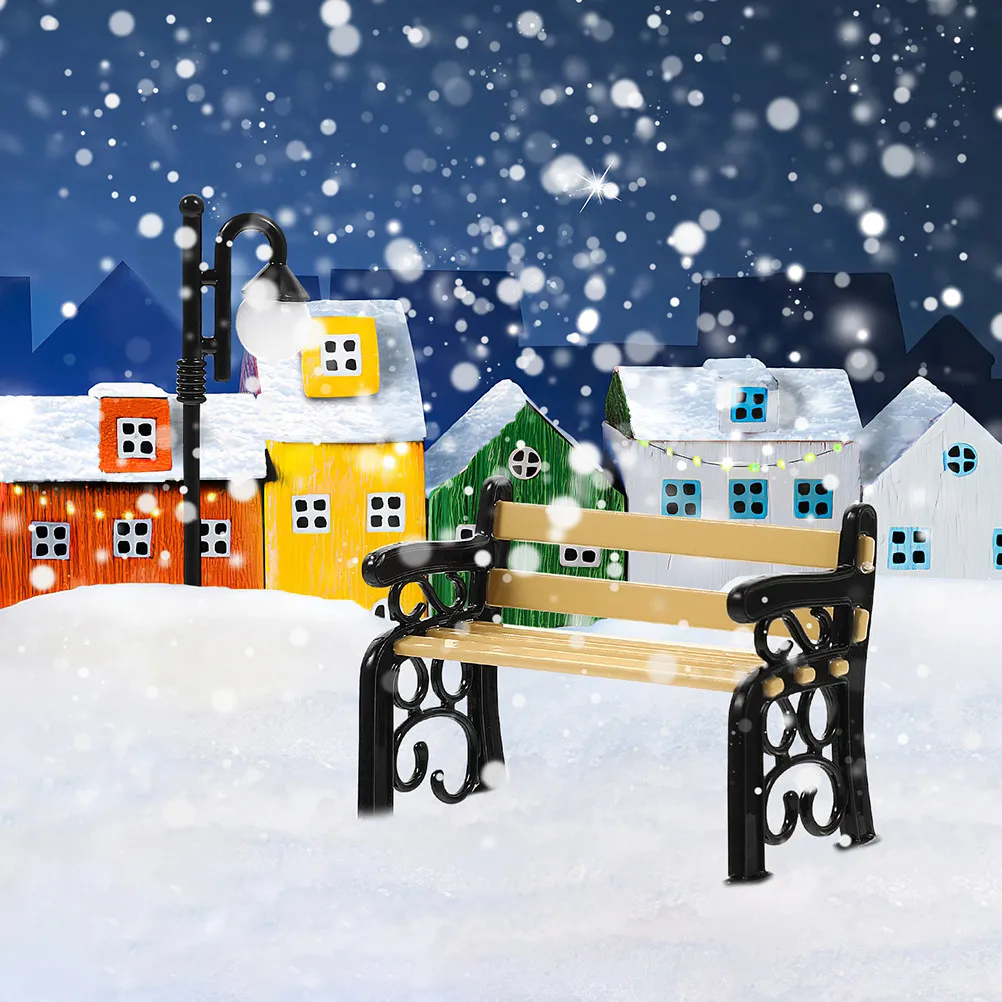 

Miniature Wooden Metal Bench for Mini House Decor Small Scale Furniture Ornament Realistic Craftsmanship Bedroom Living Room