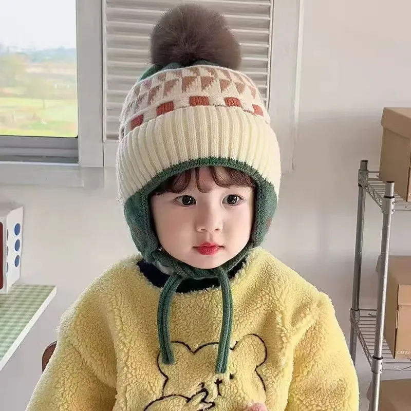 1-4Years New Warm Cat Shaped Knitted Cap Unisex Autumn Winter Caps Outside Hat Beanie