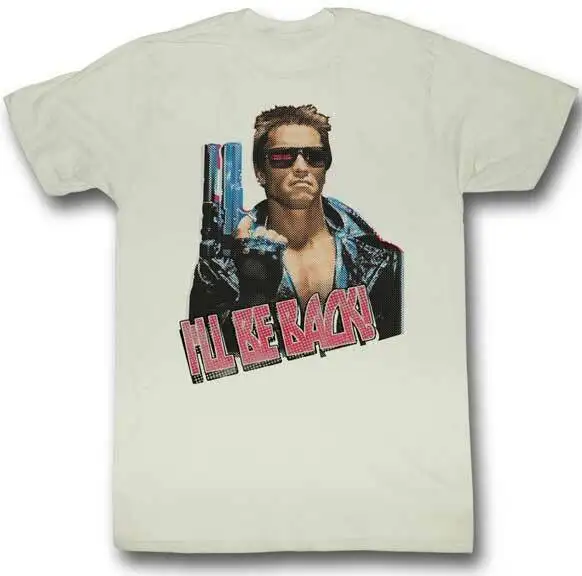 

The Terminator 80's Movie Schwarzenegger I'll Be Back Men's T Shirt