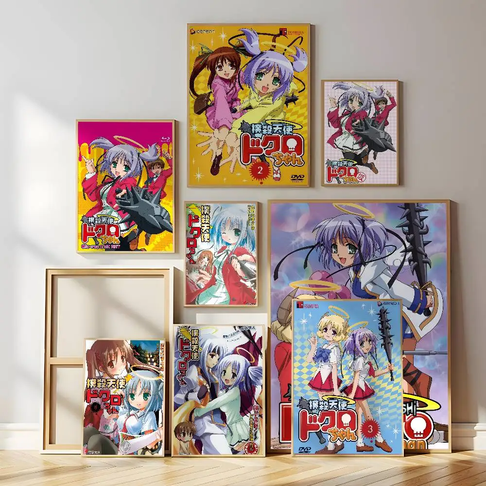 Anime B-Bokusatsu T-Tenshi Dokuro-chan Poster Self-adhesive Wall Mural Art Waterproof Sticker For Bar Room Decor