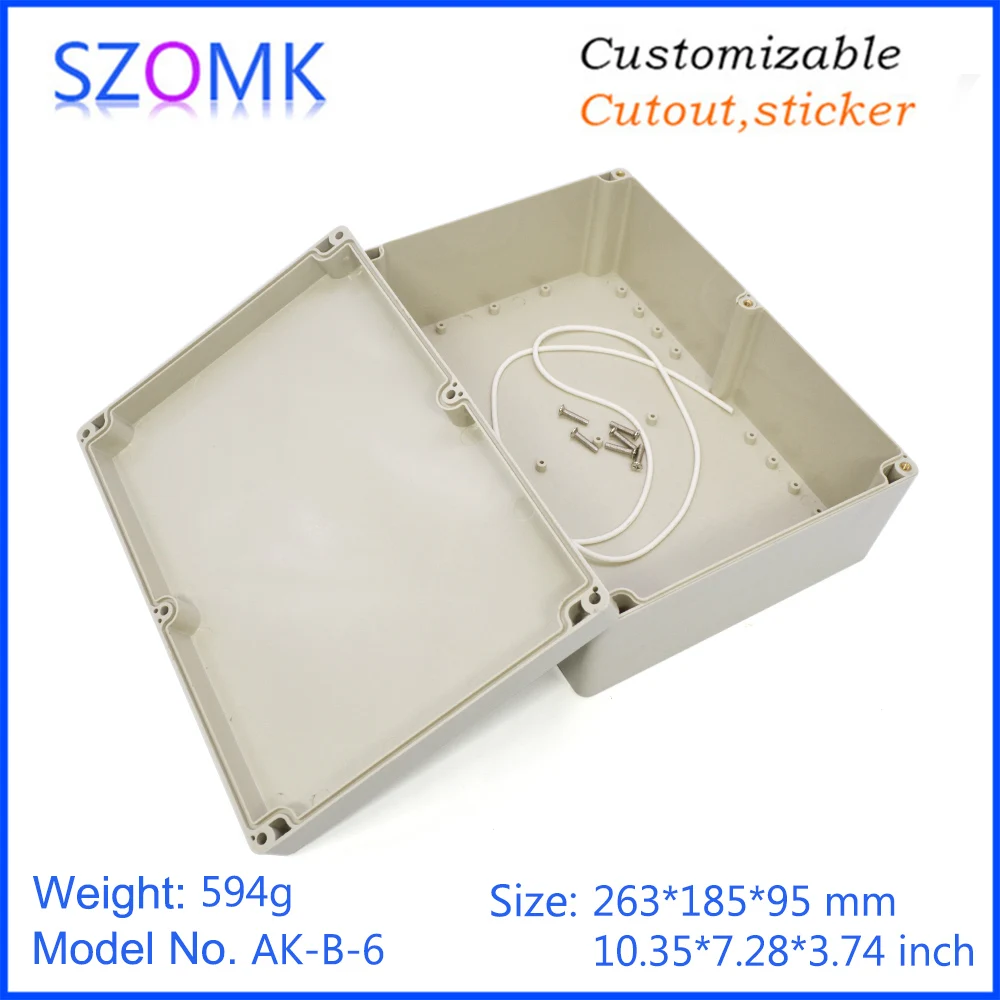 1Piece electrical abs plastic instrument enclosure 262*184*96mm IP65 electronics plastic cabinet junction housing