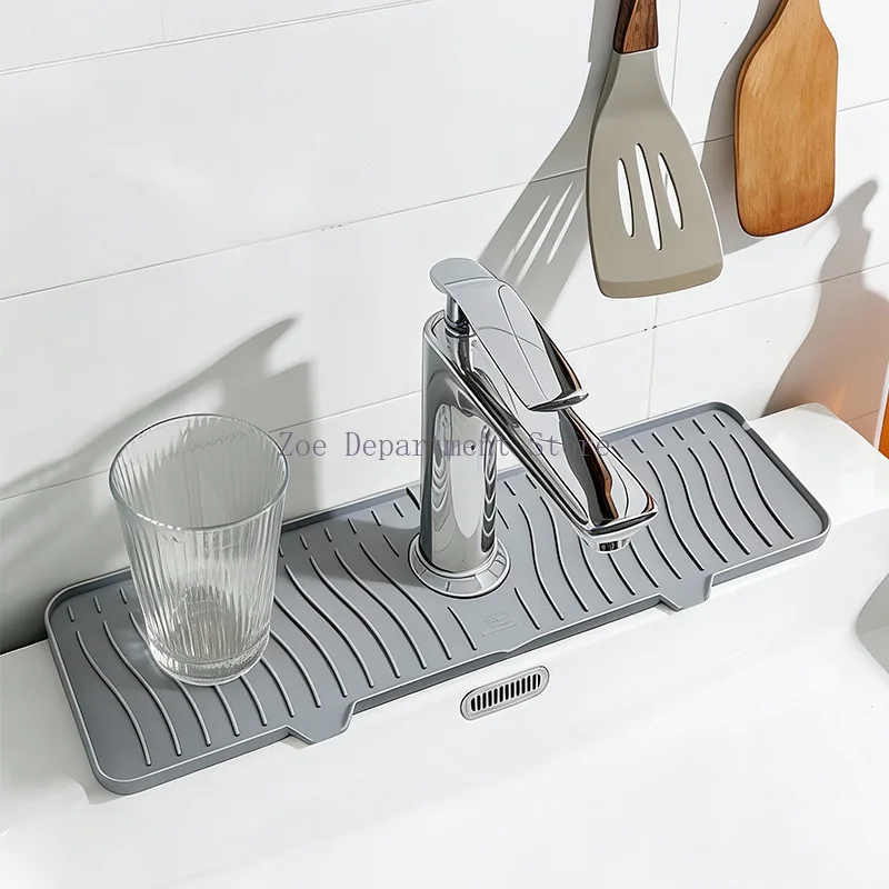 

Silicone Faucet Water Catcher Mats,Kitchen Sink Spill-Proof Drying Pads,Anti-Slip Drain and Splash Guard Water Catcher Mat