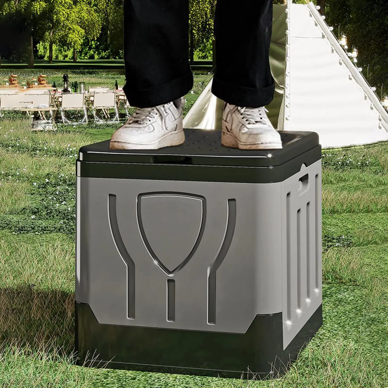 Toilettes de Camping pliables portables, seau de grande capacité avec couvercle, essentiels de voyage en plein air pour tente de plage de voiture de randonnée RV