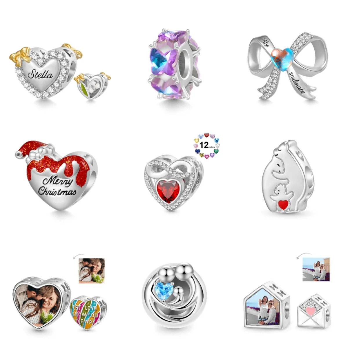 

Love Series Beaded Diy Personality Heart-shaped Beads S925 Sterling Silver Beads Jewelry