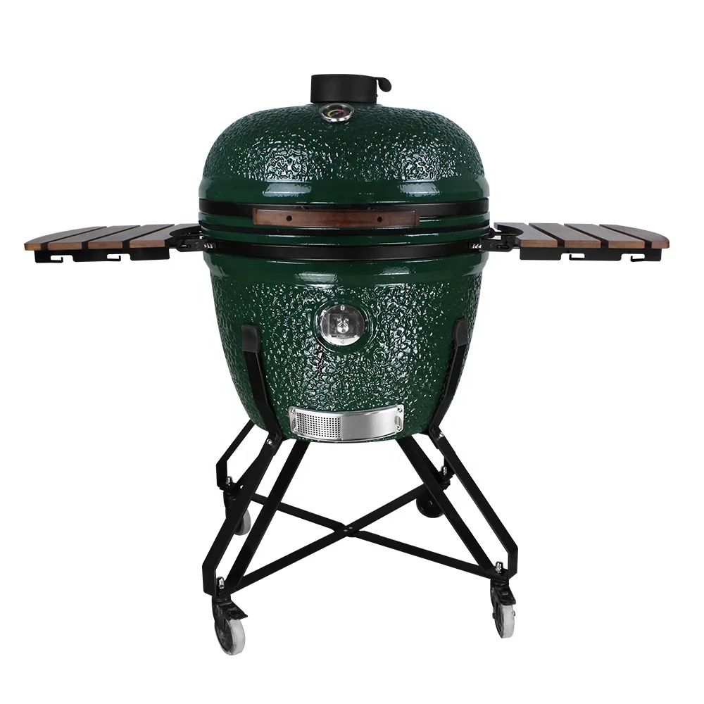 

Green Kamodo XXL Professional Charcoal Grill 26inch Egg Shape Smoker High Quality Steel Metal Outdoor Kitchen Grill