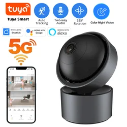 Tuya-屋内監視カメラ,ワイヤレスセキュリティモニター,人間検出付き,自動追跡,5mp,5g