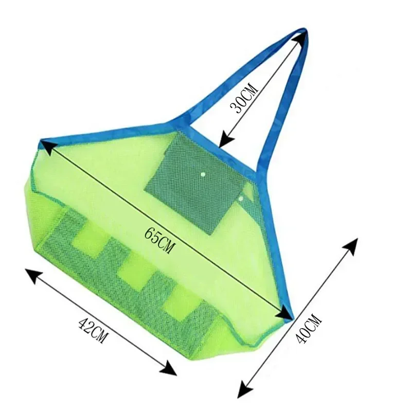 Large Beach Toy Mesh Bag Children Sand Away Protable Mesh Bag Kids Toys Storage Bag for Toys Clothes Towels Sundries Storage Bag