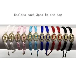 12 Pieces   Virgin   Maria   Spot    Drill   Hand-Woven   Bracelet  Can   Worn   By  Men   And   Women   As  Gifts   Or   Prayer