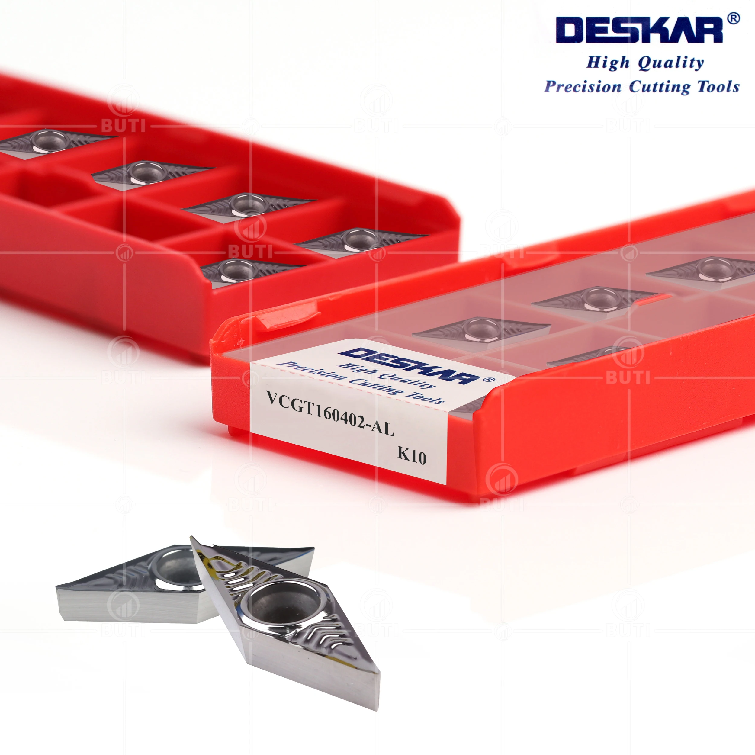 Imagem -02 - Deskar 100 Original Vcgt110304 Vcgt160404 Vcgt160408 Vcgt160402 al K10 Cnc Torno Ferramenta Carboneto Lâmina de Torneamento Cortador para Alumínio