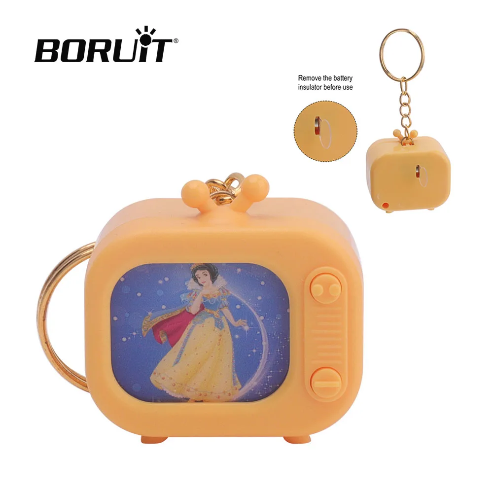 

BORUiT Mini TV Keychain LED Night Light Bag Pendant Atmosphere Lamp for Dormitory Bedside Desktop Decoration and Gift Use