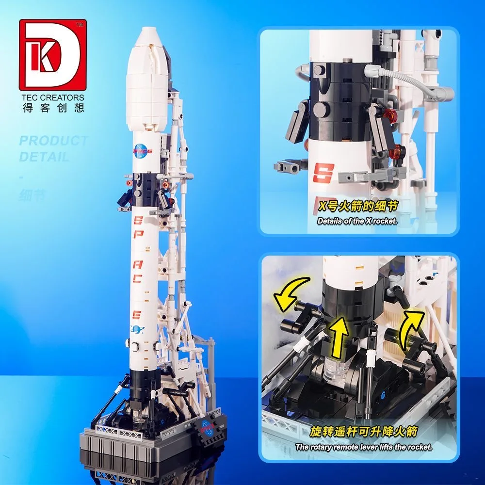

USA Launch Space X Falcon Model Rocket Building Block Carrier Tower Bricks Toy Decorative Ornaments Novelty Kids Toys Navidad