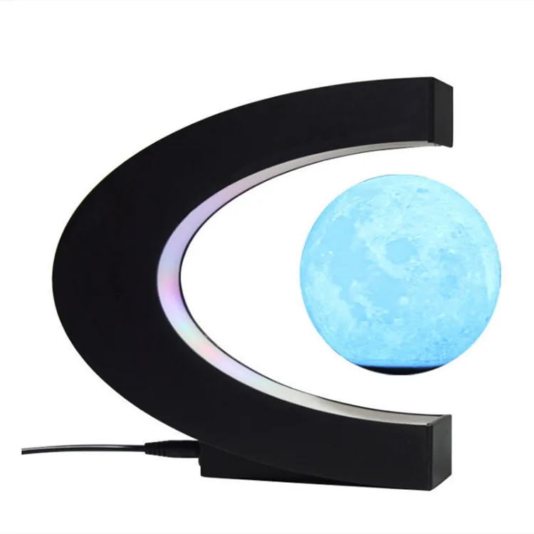 C Type Magnetic Levitation Lamp Levitating Moon Lamp For Unique Gifts Room Decor Night Light Office Desk Toys