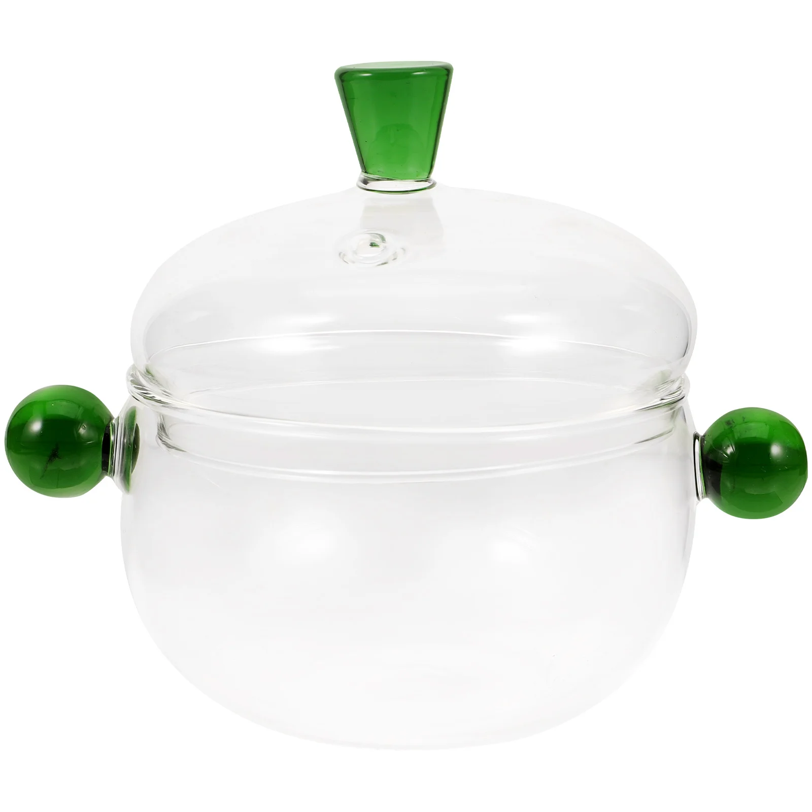 

Small Transparent Glass Stew Bowl 350ml Double Handle Soup Pot Clear Cooking Pot Kitchen Supplies Glass Cooking Pots