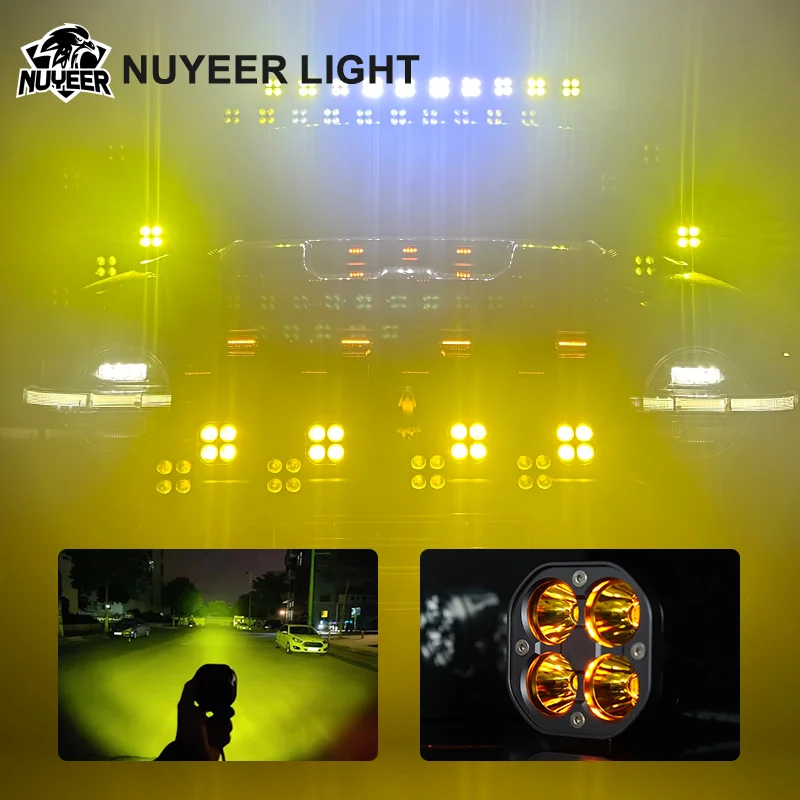 12V 24V LED Offroad Driving Lights 3Inch Pod Spot Beam with DRL 46W Car Work Lamp for Truck Pickup ATV UTV SUV